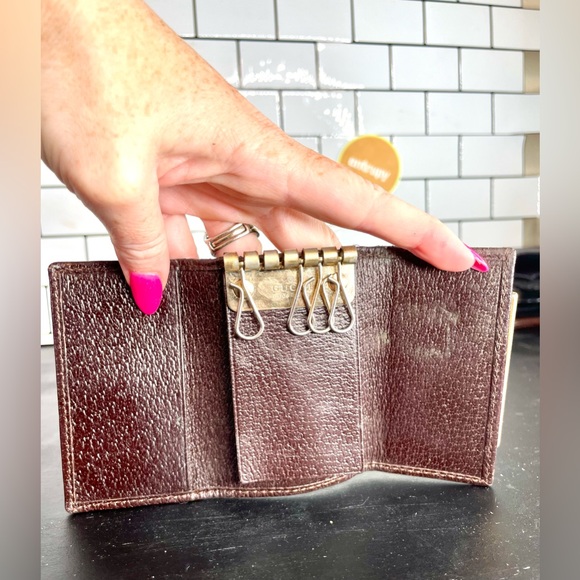 GUCCI SHERY LINE GG Logo Canvas 6 Ring Key Case Authentic - Picture 6 of 7